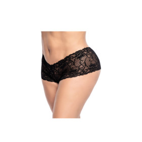 Shorty grande taille noire en dentelle 